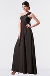 ColsBM Nayeli Fudge Brown Plain Empire Sleeveless Zip up Floor Length Pleated Bridesmaid Dresses