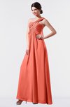 ColsBM Nayeli Fusion Coral Plain Empire Sleeveless Zip up Floor Length Pleated Bridesmaid Dresses