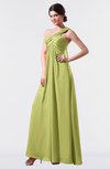 ColsBM Nayeli Linden Green Plain Empire Sleeveless Zip up Floor Length Pleated Bridesmaid Dresses