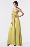 ColsBM Nayeli Misted Yellow Plain Empire Sleeveless Zip up Floor Length Pleated Bridesmaid Dresses