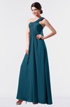 ColsBM Nayeli Moroccan Blue Plain Empire Sleeveless Zip up Floor Length Pleated Bridesmaid Dresses