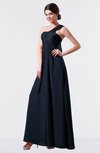 ColsBM Nayeli Navy Blue Plain Empire Sleeveless Zip up Floor Length Pleated Bridesmaid Dresses