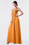 ColsBM Nayeli Orange Plain Empire Sleeveless Zip up Floor Length Pleated Bridesmaid Dresses