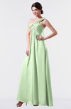 ColsBM Nayeli Pale Green Plain Empire Sleeveless Zip up Floor Length Pleated Bridesmaid Dresses