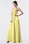 ColsBM Nayeli Pastel Yellow Plain Empire Sleeveless Zip up Floor Length Pleated Bridesmaid Dresses