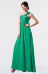 ColsBM Nayeli Pepper Green Plain Empire Sleeveless Zip up Floor Length Pleated Bridesmaid Dresses