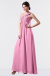 ColsBM Nayeli Pink Plain Empire Sleeveless Zip up Floor Length Pleated Bridesmaid Dresses
