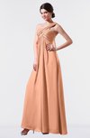 ColsBM Nayeli Salmon Plain Empire Sleeveless Zip up Floor Length Pleated Bridesmaid Dresses