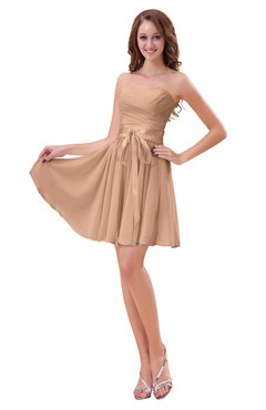 ColsBM Ally Almost Apricot Cute Sweetheart Backless Chiffon Mini Homecoming Dresses