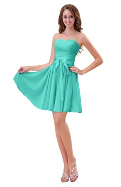 ColsBM Ally Blue Turquoise Cute Sweetheart Backless Chiffon Mini Homecoming Dresses