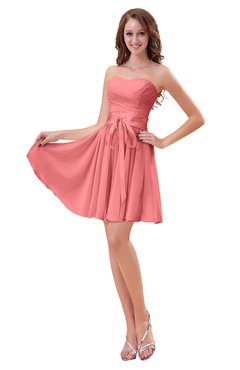 ColsBM Ally Coral Cute Sweetheart Backless Chiffon Mini Homecoming Dresses