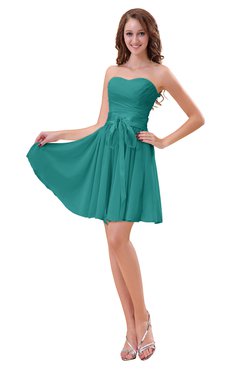 ColsBM Ally Emerald Green Cute Sweetheart Backless Chiffon Mini Homecoming Dresses