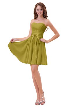 ColsBM Ally Golden Olive Cute Sweetheart Backless Chiffon Mini Homecoming Dresses