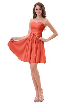ColsBM Ally Living Coral Cute Sweetheart Backless Chiffon Mini Homecoming Dresses