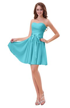 ColsBM Ally Turquoise Cute Sweetheart Backless Chiffon Mini Homecoming Dresses