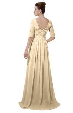ColsBM Emily Apricot Gelato Casual A-line Sabrina Elbow Length Sleeve Backless Beaded Bridesmaid Dresses