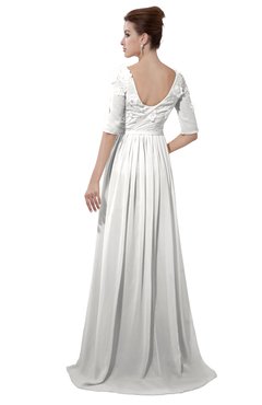 ColsBM Emily Cloud White Casual A-line Sabrina Elbow Length Sleeve Backless Beaded Bridesmaid Dresses