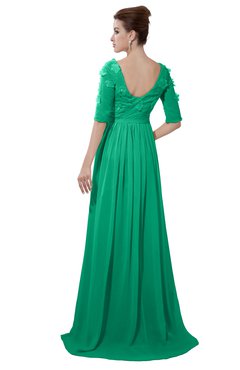 ColsBM Emily Pepper Green Casual A-line Sabrina Elbow Length Sleeve Backless Beaded Bridesmaid Dresses