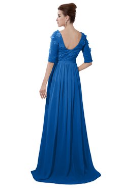 ColsBM Emily Royal Blue Casual A-line Sabrina Elbow Length Sleeve Backless Beaded Bridesmaid Dresses