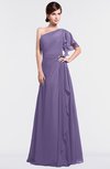 ColsBM Louisa Chalk Violet Simple A-line Short Sleeve Half Backless Floor Length Ruffles Bridesmaid Dresses