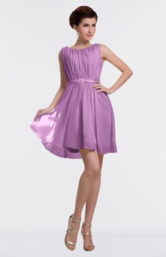 ColsBM Farrah Orchid Hawaiian Bateau Sleeveless Zipper Ribbon Cocktail Dresses