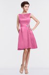 ColsBM Gloria Carnation Pink Plain A-line Sleeveless Satin Knee Length Graduation Dresses