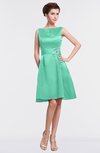 ColsBM Gloria Mint Green Plain A-line Sleeveless Satin Knee Length Graduation Dresses