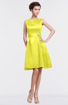 ColsBM Gloria Pale Yellow Plain A-line Sleeveless Satin Knee Length Graduation Dresses