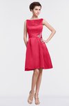 ColsBM Gloria Paradise Pink Plain A-line Sleeveless Satin Knee Length Graduation Dresses
