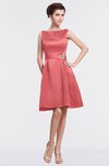 ColsBM Gloria Shell Pink Plain A-line Sleeveless Satin Knee Length Graduation Dresses