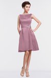 ColsBM Gloria Silver Pink Plain A-line Sleeveless Satin Knee Length Graduation Dresses