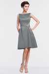 ColsBM Gloria Silver Sconce Plain A-line Sleeveless Satin Knee Length Graduation Dresses