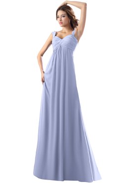 ColsBM Diana Blue Heron Modest Empire Thick Straps Zipper Floor Length Ruching Prom Dresses