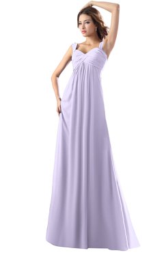 ColsBM Diana Pastel Lilac Modest Empire Thick Straps Zipper Floor Length Ruching Prom Dresses