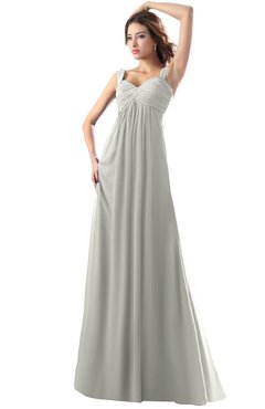 ColsBM Diana Platinum Modest Empire Thick Straps Zipper Floor Length Ruching Prom Dresses