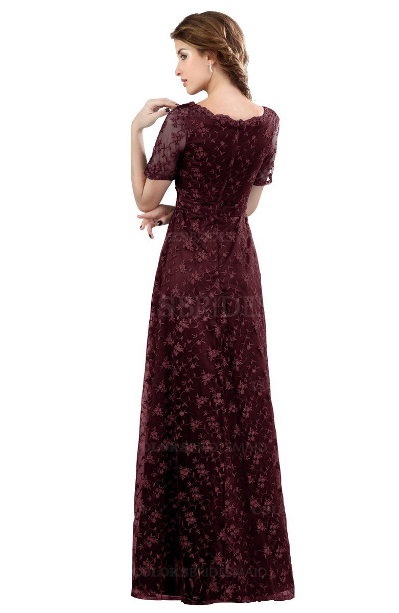 burgundy scalloped dress