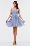 ColsBM Amani Blue Heron Simple Sleeveless Zip up Short Ruching Party Dresses
