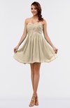 ColsBM Amani Champagne Simple Sleeveless Zip up Short Ruching Party Dresses