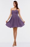 ColsBM Amani Chinese Violet Simple Sleeveless Zip up Short Ruching Party Dresses