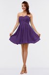 ColsBM Amani Dark Purple Simple Sleeveless Zip up Short Ruching Party Dresses
