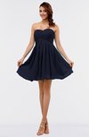 ColsBM Amani Dark Sapphire Simple Sleeveless Zip up Short Ruching Party Dresses
