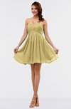 ColsBM Amani Gold Simple Sleeveless Zip up Short Ruching Party Dresses