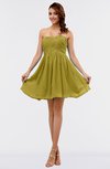 ColsBM Amani Golden Olive Simple Sleeveless Zip up Short Ruching Party Dresses