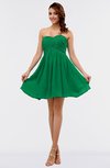 ColsBM Amani Green Simple Sleeveless Zip up Short Ruching Party Dresses