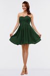 ColsBM Amani Hunter Green Simple Sleeveless Zip up Short Ruching Party Dresses