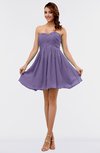ColsBM Amani Lilac Simple Sleeveless Zip up Short Ruching Party Dresses