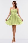ColsBM Amani Lime Green Simple Sleeveless Zip up Short Ruching Party Dresses