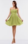 ColsBM Amani Linden Green Simple Sleeveless Zip up Short Ruching Party Dresses