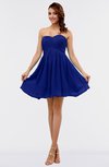 ColsBM Amani Nautical Blue Simple Sleeveless Zip up Short Ruching Party Dresses
