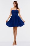 ColsBM Amani Sodalite Blue Simple Sleeveless Zip up Short Ruching Party Dresses